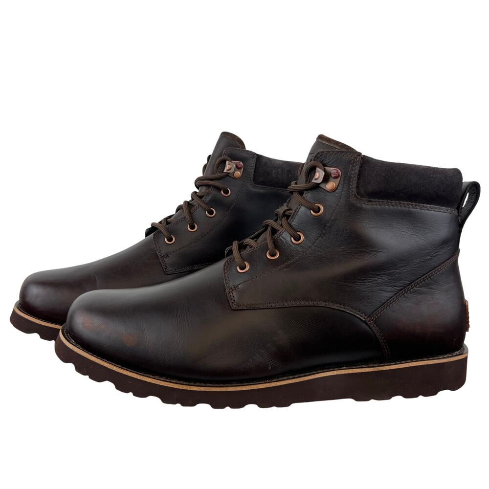 UGG Seton TL Men's Brown Leather Waterproof Lace Up Lined Boots (Sz 14)